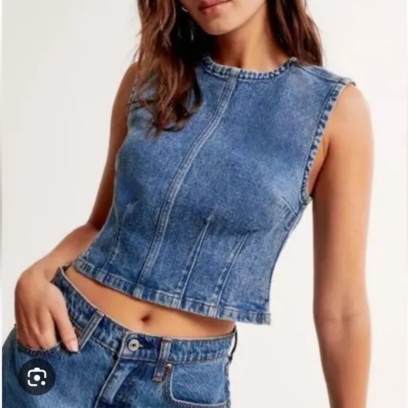 Abercrombie Denim Sleeveless Top - Picture 1 of 6